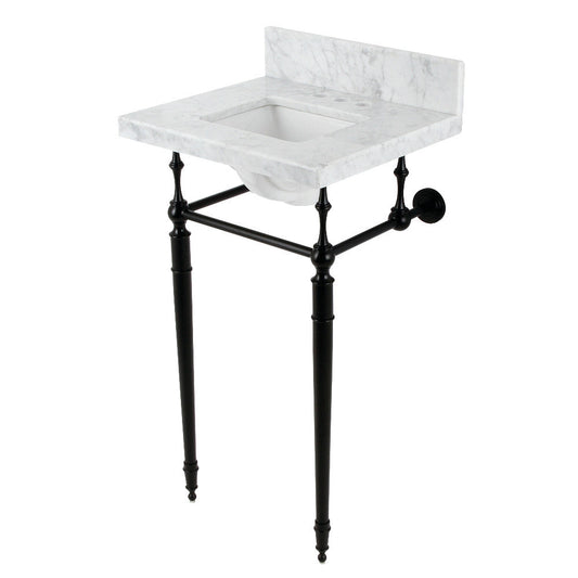 Edwardian 19 Inch Console Sink in Carrara Marble