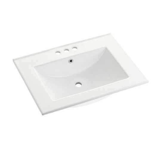 Ultra Modern 24 Inch Vanity Sink Top in White
