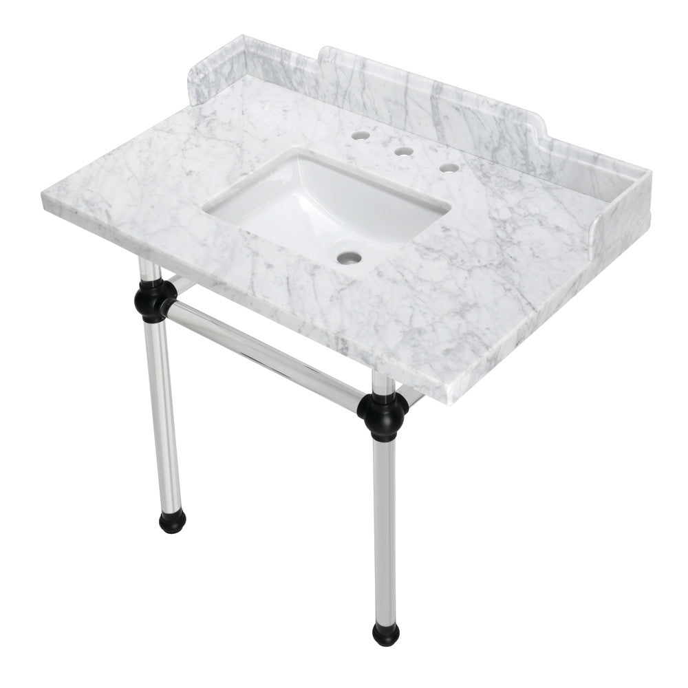 Pemberton 36 Inch Console Sink in Carrara Marble