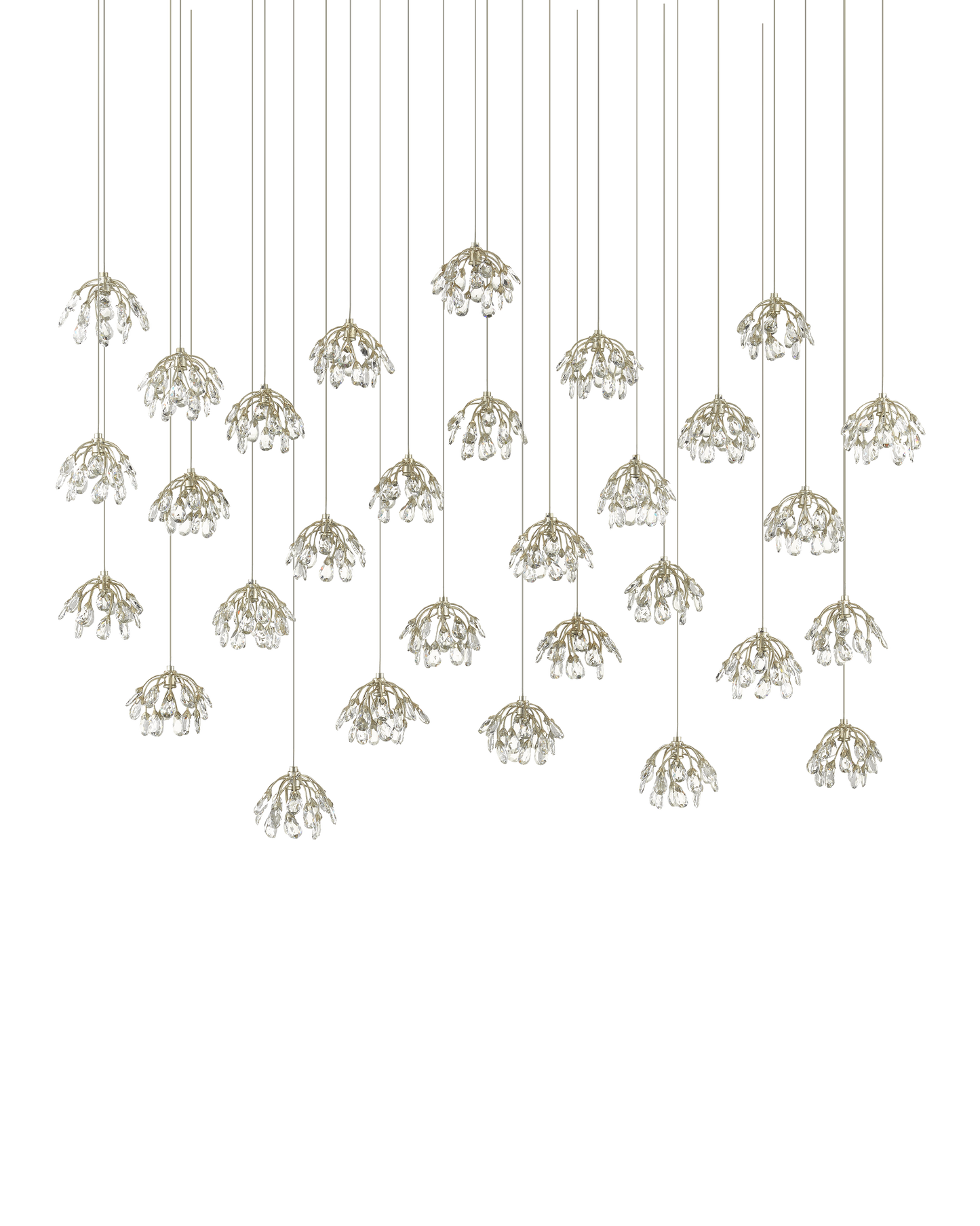 Crystal Bud 30-Light Linear Multi-Drop Pendant