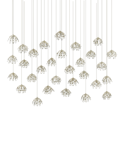 Crystal Bud 30-Light Linear Multi-Drop Pendant