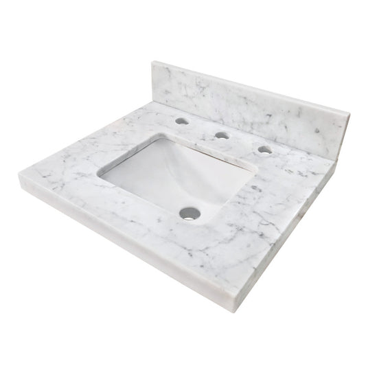 Fredrickson 19 Inch Vanity Sink Top in Carrara White