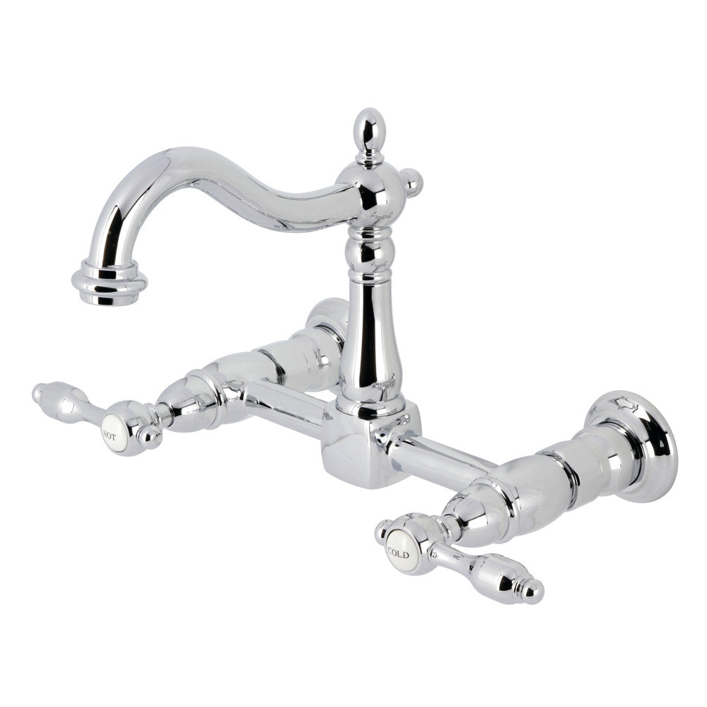 Tudor Wall Mount Kitchen Faucet in Polished Chrome