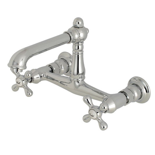English Country Wall-Mount Bathroom Faucet in Polished Chrome