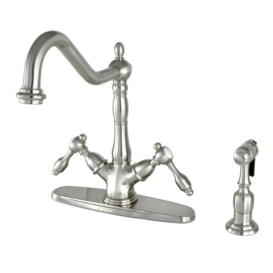 Tudor Two Handle Single-Hole Kitchen Faucet in Brushed Nickel