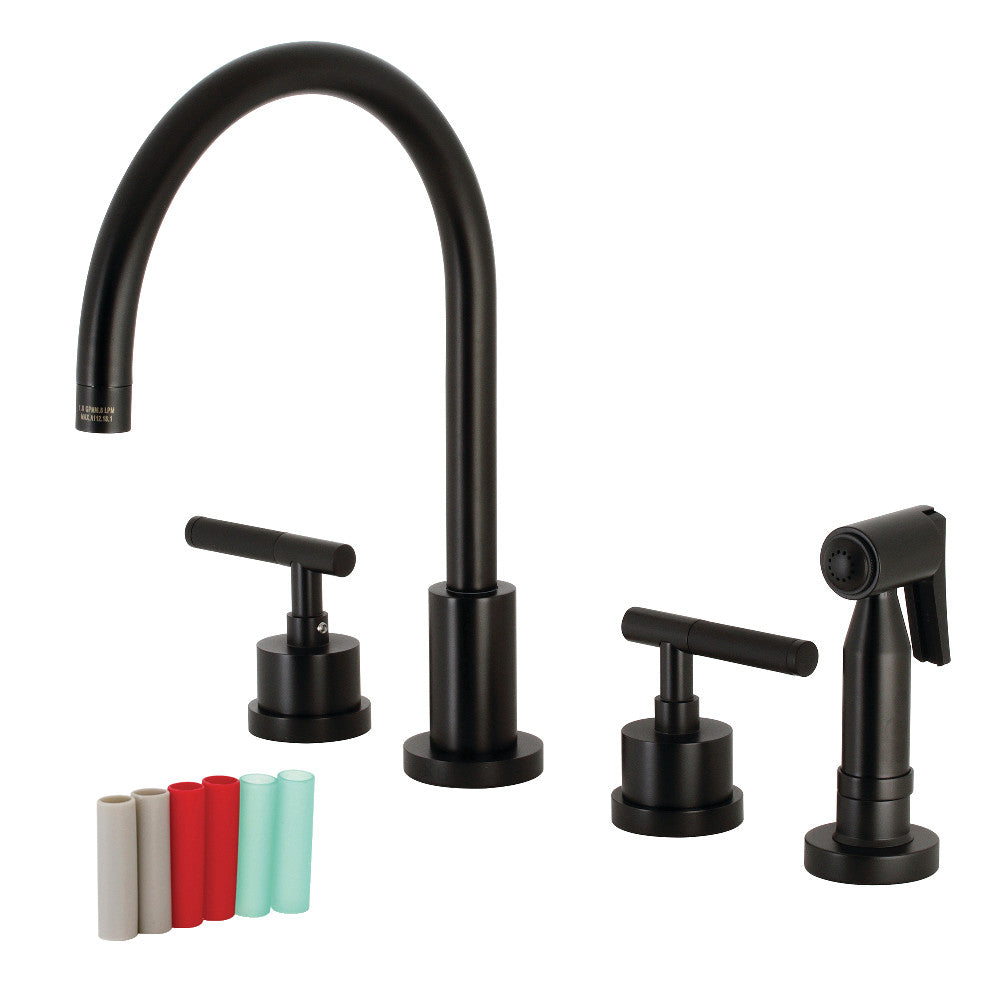 Kaiser Widespread Kitchen Faucet in Matte Black