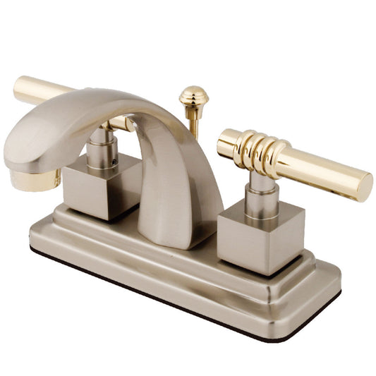 Milano 4 Inch Centerset Bathroom Faucet in Brushed Nickel/Polished Brass