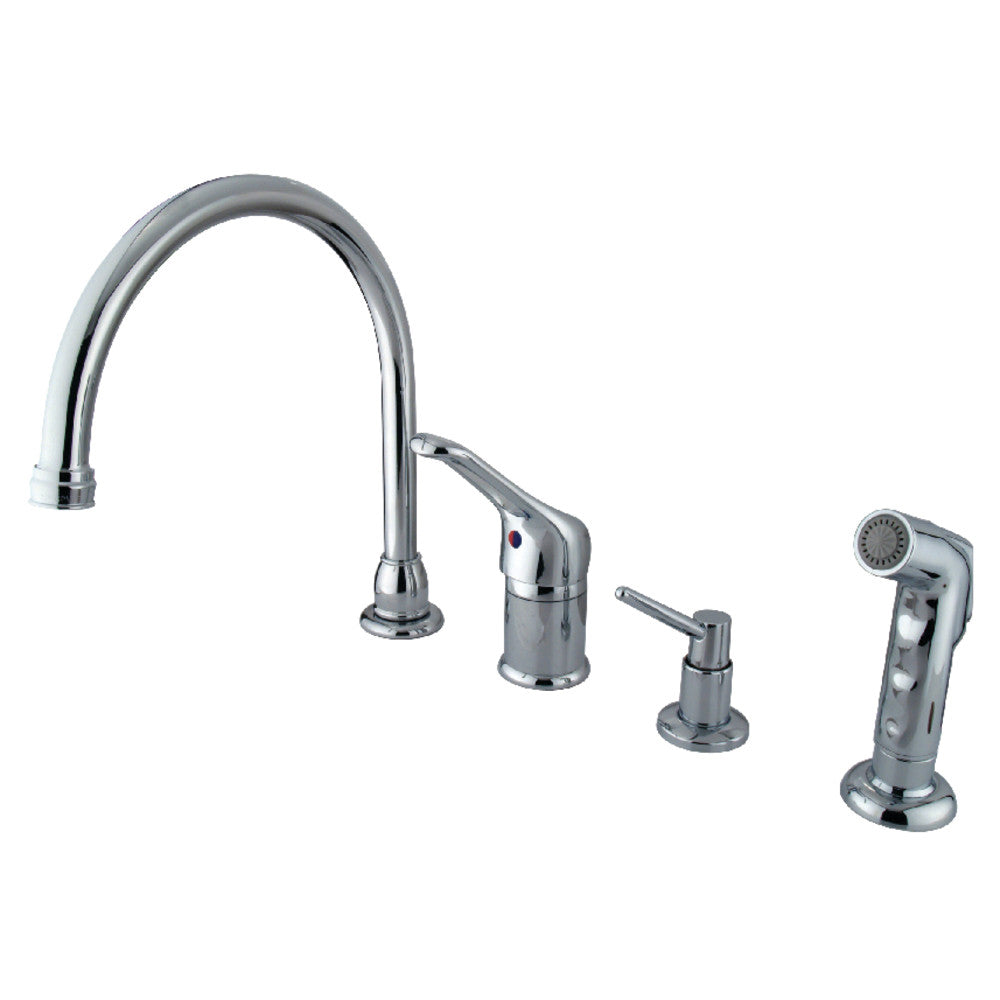 Wyndham Widespread Kitchen Faucet in Polished Chrome