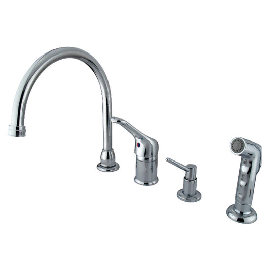 Wyndham Widespread Kitchen Faucet in Polished Chrome