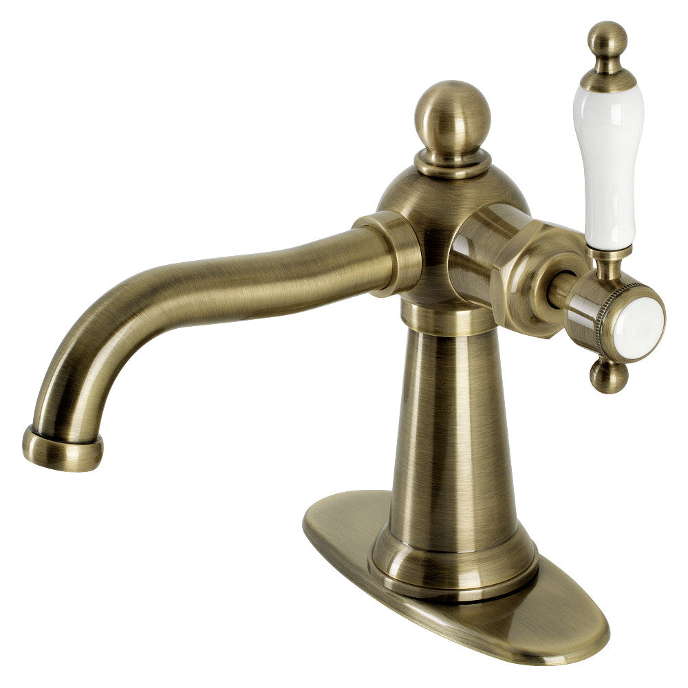 Nautical Single-Hole Bathroom Faucet in Antique Brass