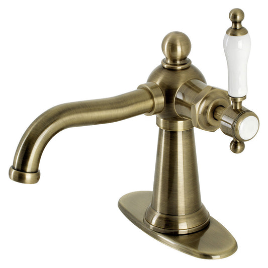 Nautical Single-Hole Bathroom Faucet in Antique Brass
