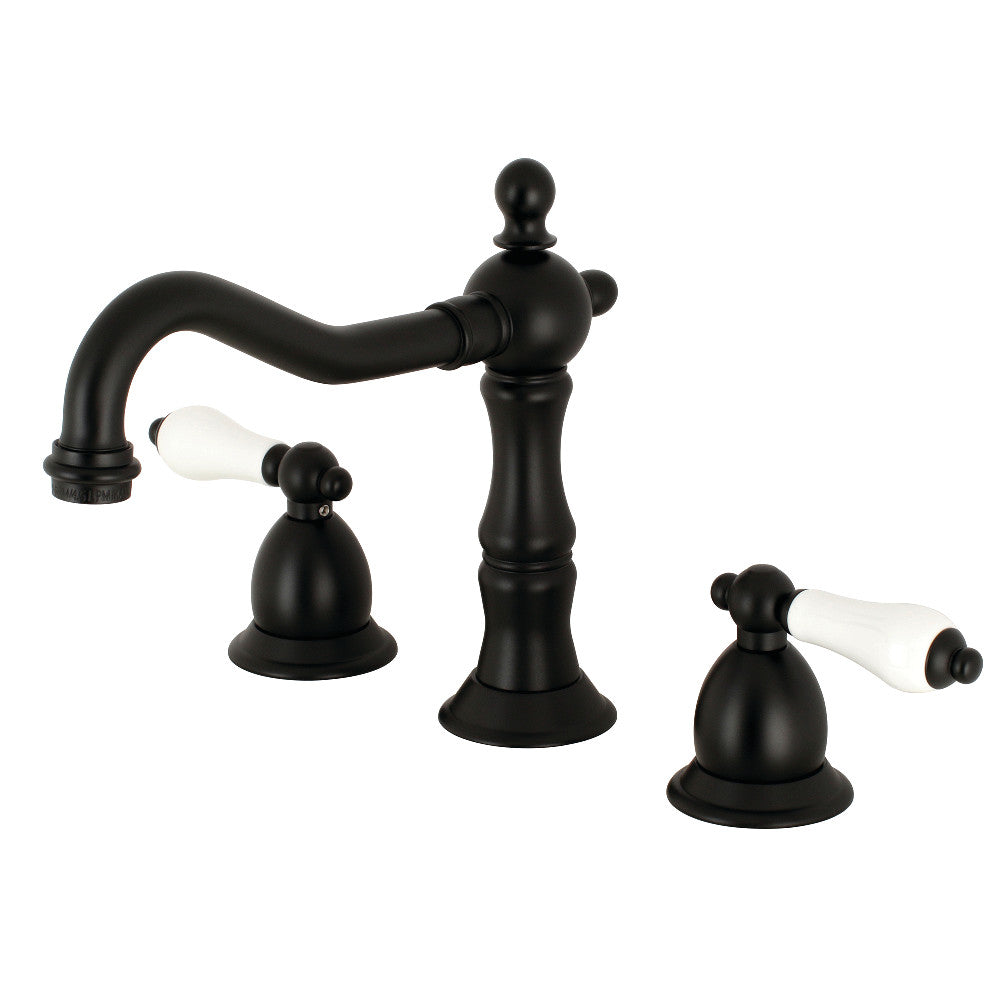 Heritage Widespread Bathroom Faucet in Matte Black