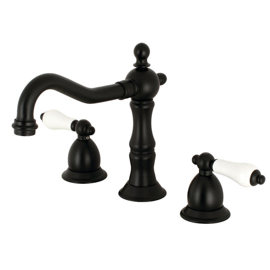 Heritage Widespread Bathroom Faucet in Matte Black