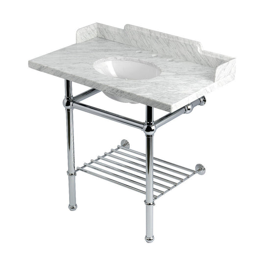 Pemberton 36 Inch Console Sink in Carrara Marble