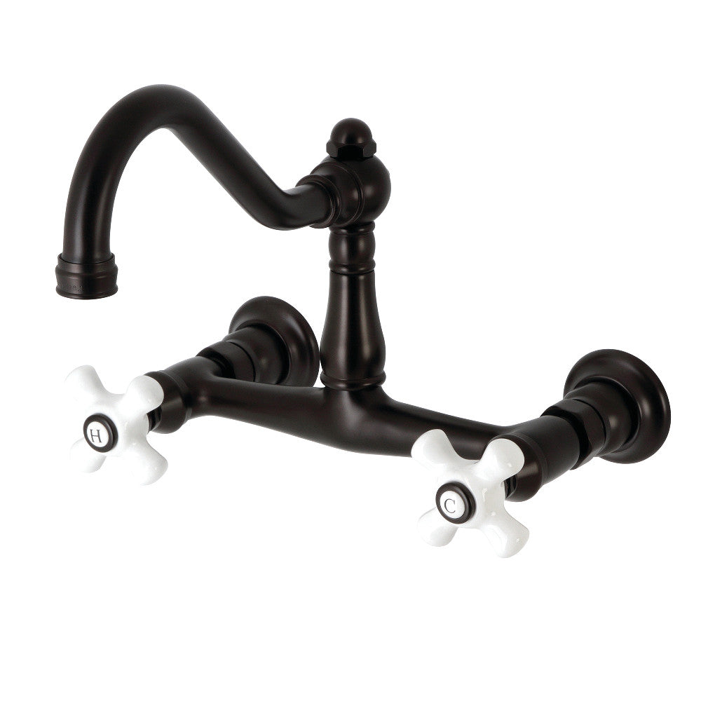 Vintage Wall-Mount Bathroom Faucet in Oil Rubbed Bronze