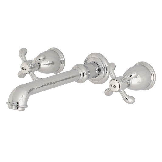 French Country Wall-Mount Bathroom Faucet in Polished Chrome