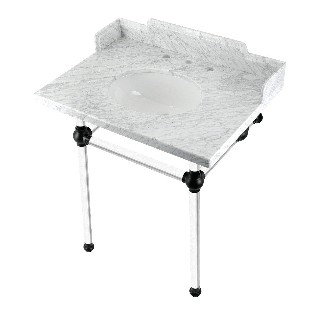 Pemberton 30 Inch Console Sink in Carrara Marble