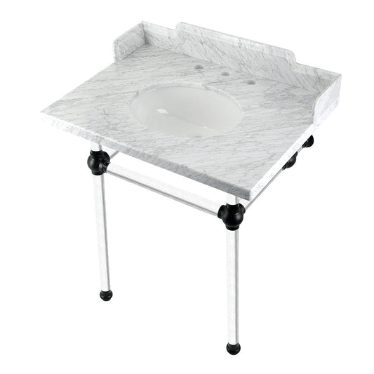 Pemberton 30 Inch Console Sink in Carrara Marble