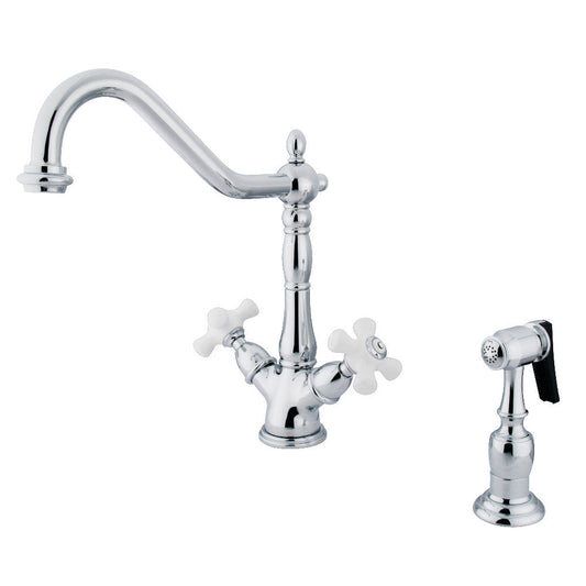 Heritage Two Handle Single-Hole Kitchen Faucet in Polished Chrome