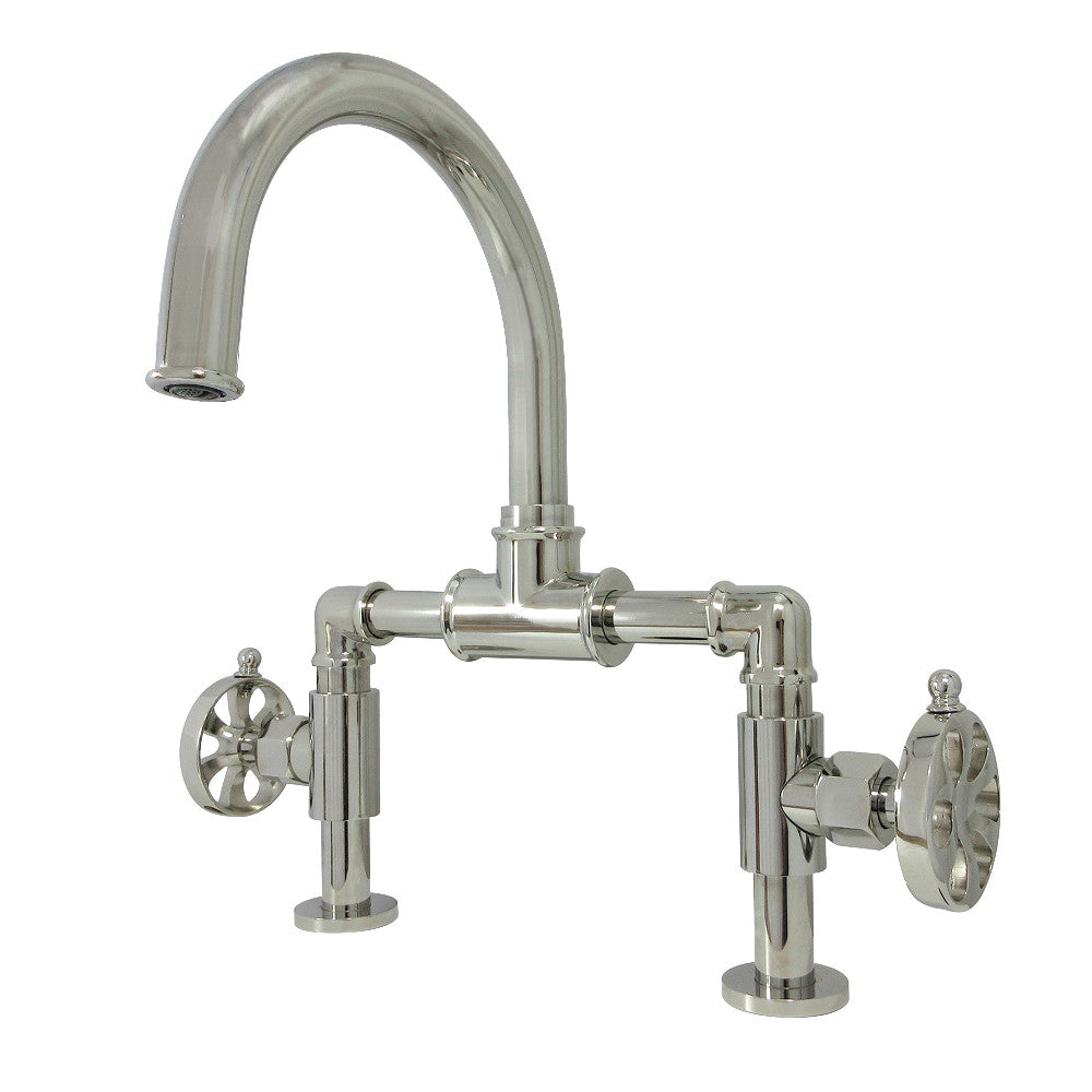 Belknap Bridge Bathroom Faucet in Polished Nickel
