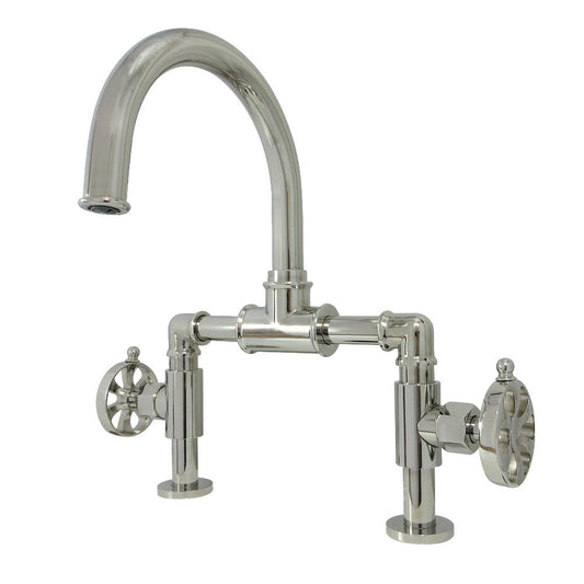 Belknap Bridge Bathroom Faucet in Polished Nickel