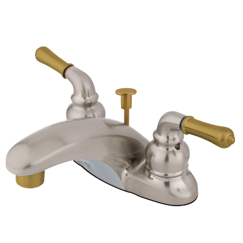 Magellan 4 Inch Centerset Bathroom Faucet in Brushed Nickel/Polished Brass