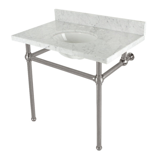 Templeton 36 Inch Console Sink in Carrara Marble