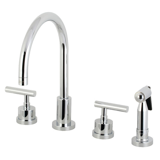 Manhattan Widespread Kitchen Faucet in Polished Chrome