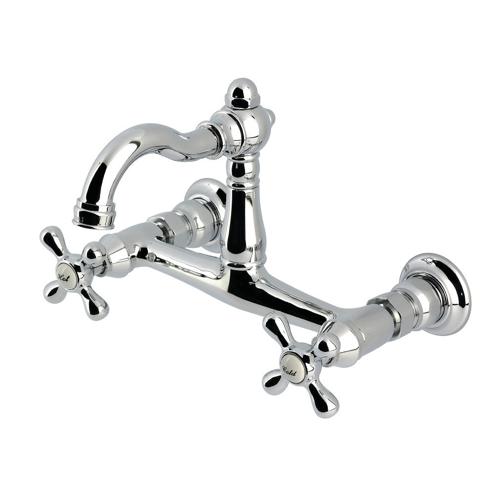 Vintage Wall Mount Kitchen Faucet in Polished Chrome