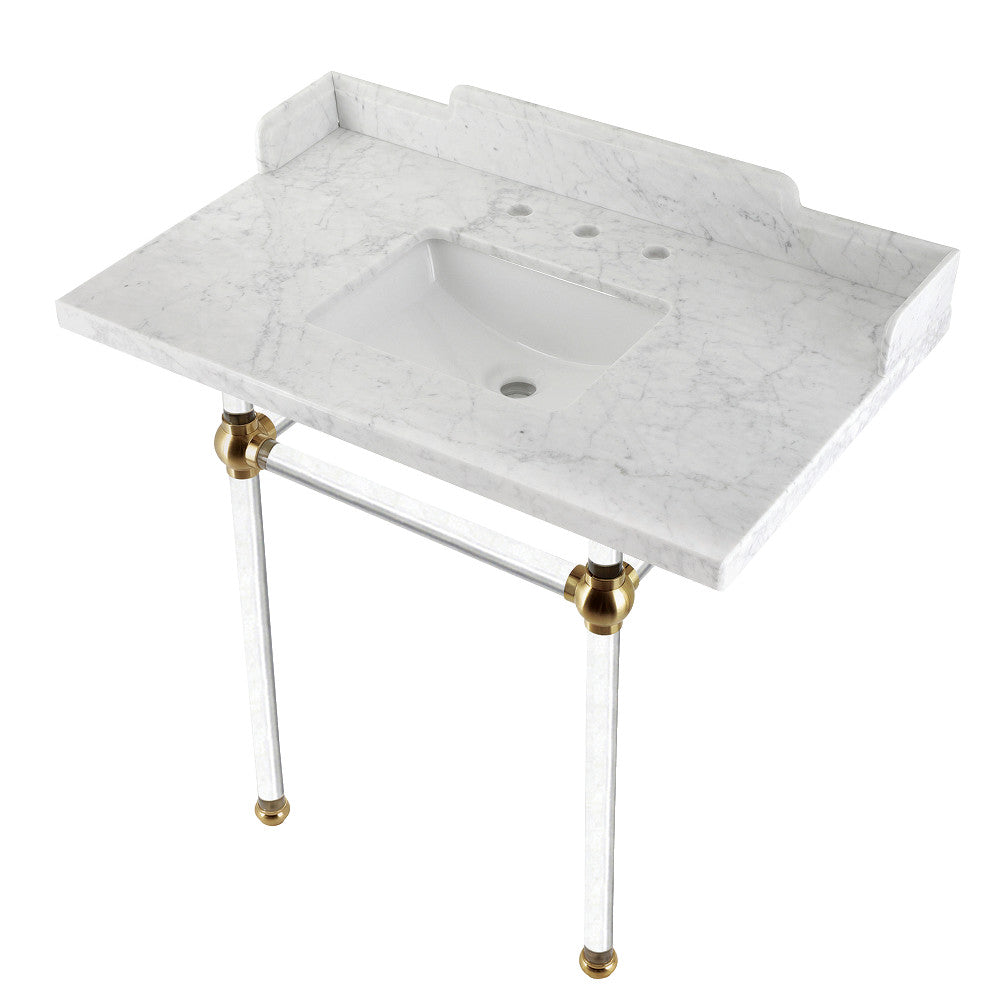 Pemberton 36 Inch Console Sink in Carrara Marble