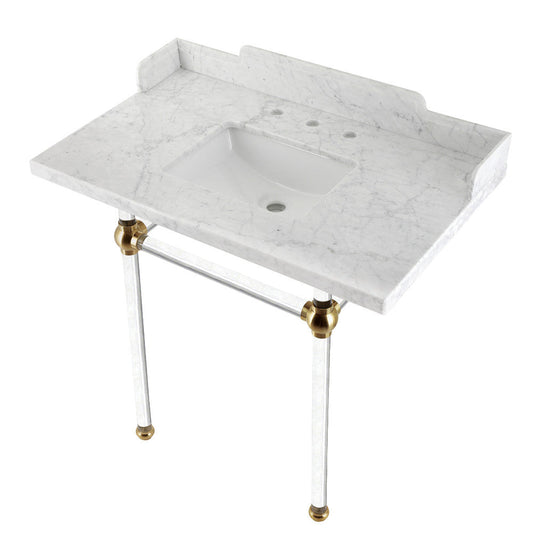 Pemberton 36 Inch Console Sink in Carrara Marble