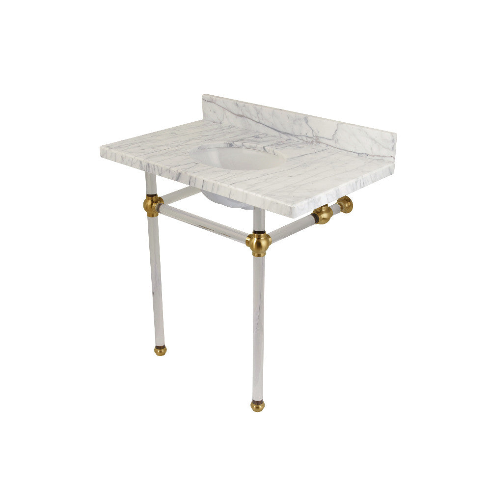Templeton 36 Inch Console Sink in Carrara Marble
