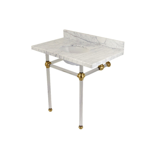 Templeton 36 Inch Console Sink in Carrara Marble