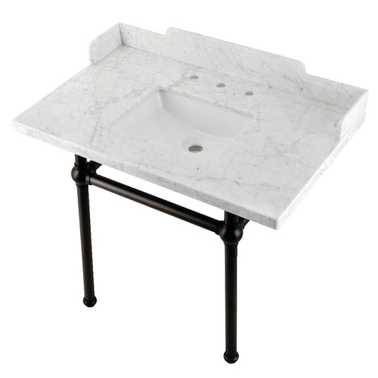 Pemberton 36 Inch Console Sink in Carrara Marble
