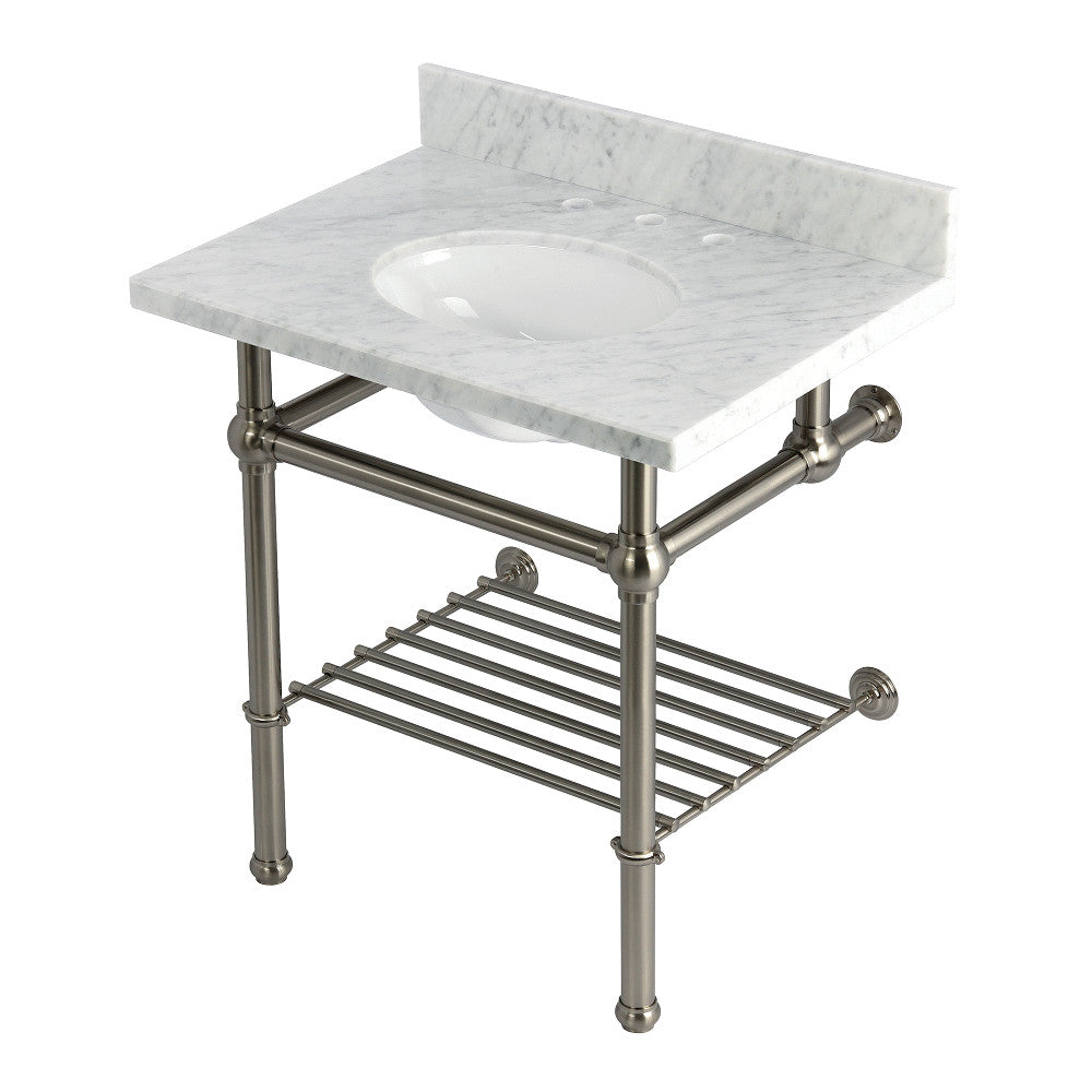 Templeton 30 Inch Console Sink in Carrara Marble