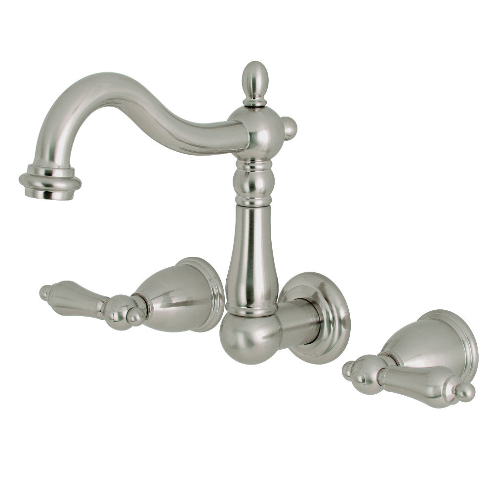 Heritage Wall-Mount Bathroom Faucet in Brushed Nickel