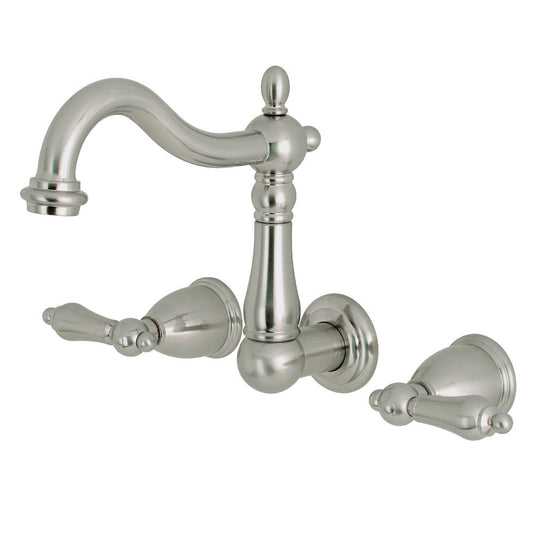 Heritage Wall-Mount Bathroom Faucet in Brushed Nickel