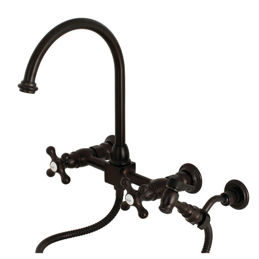 Restoration Wall Mount Kitchen Faucet in Oil Rubbed Bronze