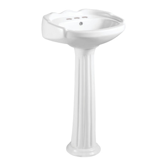 Stuart 19.69 Inch Pedestal Sink in White
