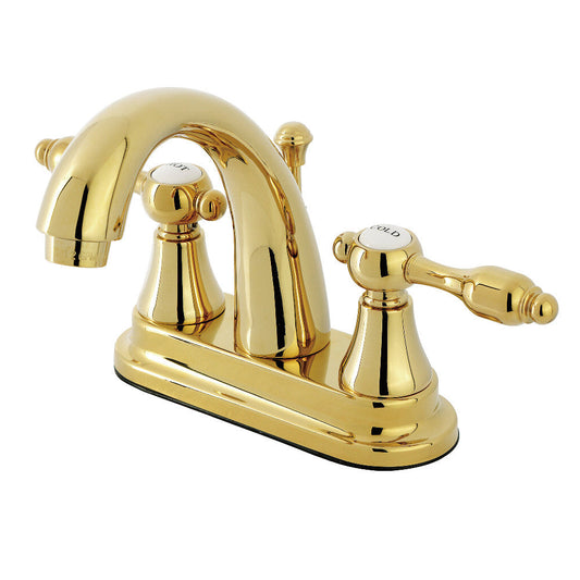Tudor 4 Inch Centerset Bathroom Faucet in Polished Brass