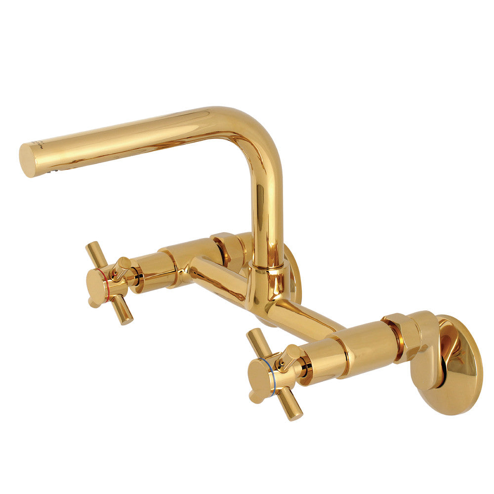 Concord Wall Mount Kitchen Faucet in Polished Brass