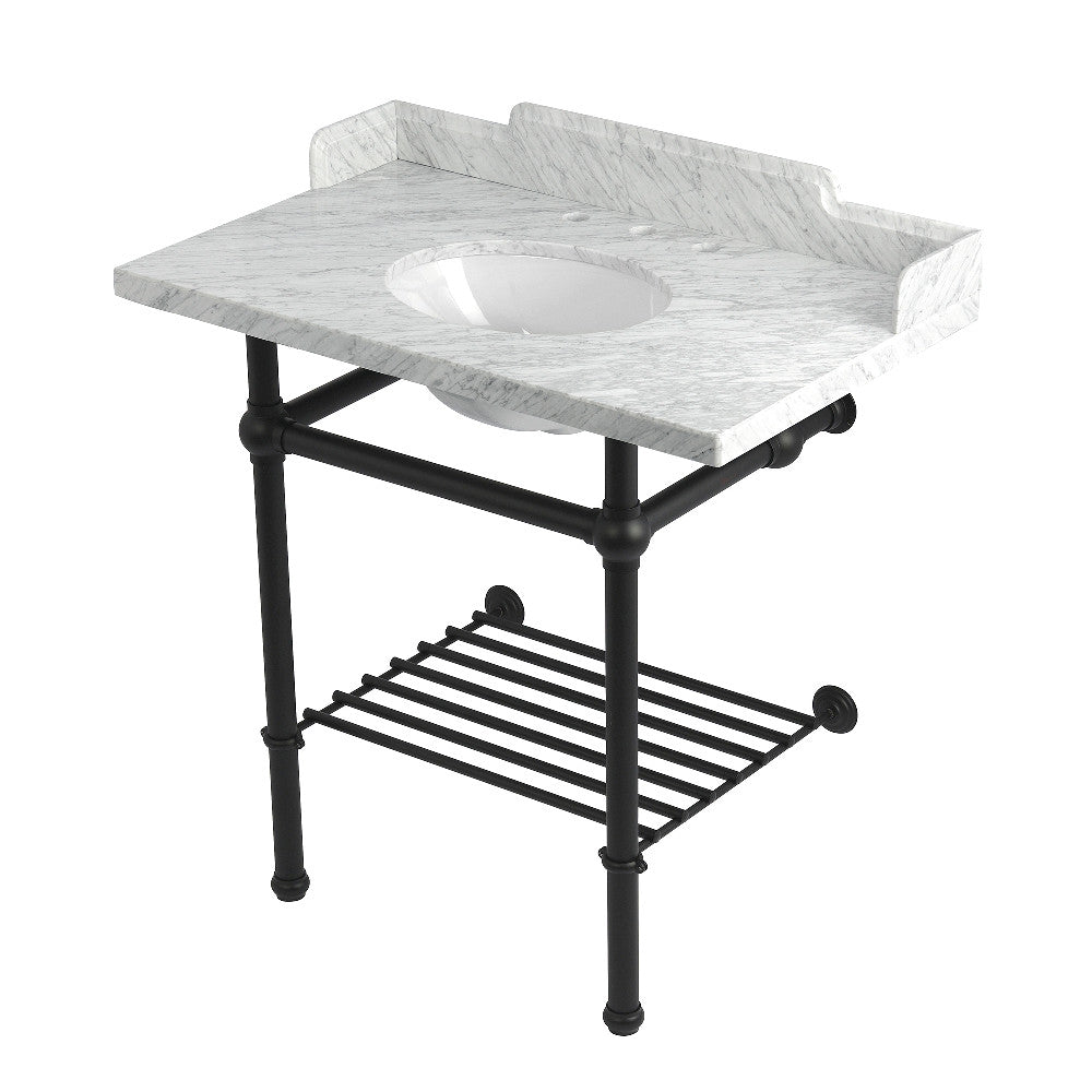 Pemberton 36 Inch Console Sink in Carrara Marble