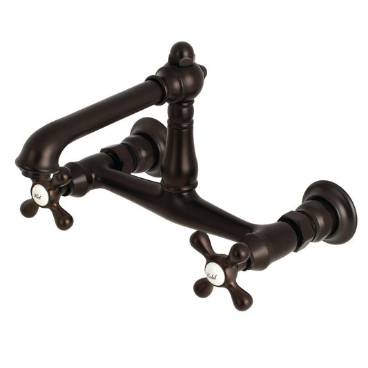 English Country Wall-Mount Bathroom Faucet in Oil Rubbed Bronze