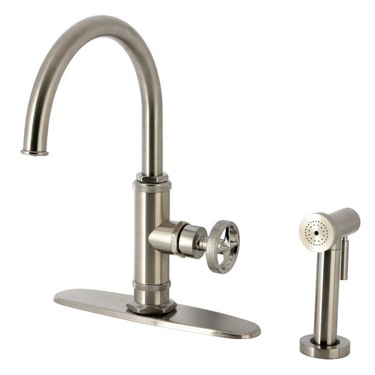 Ostro One Handle Kitchen Faucet in Brushed Nickel
