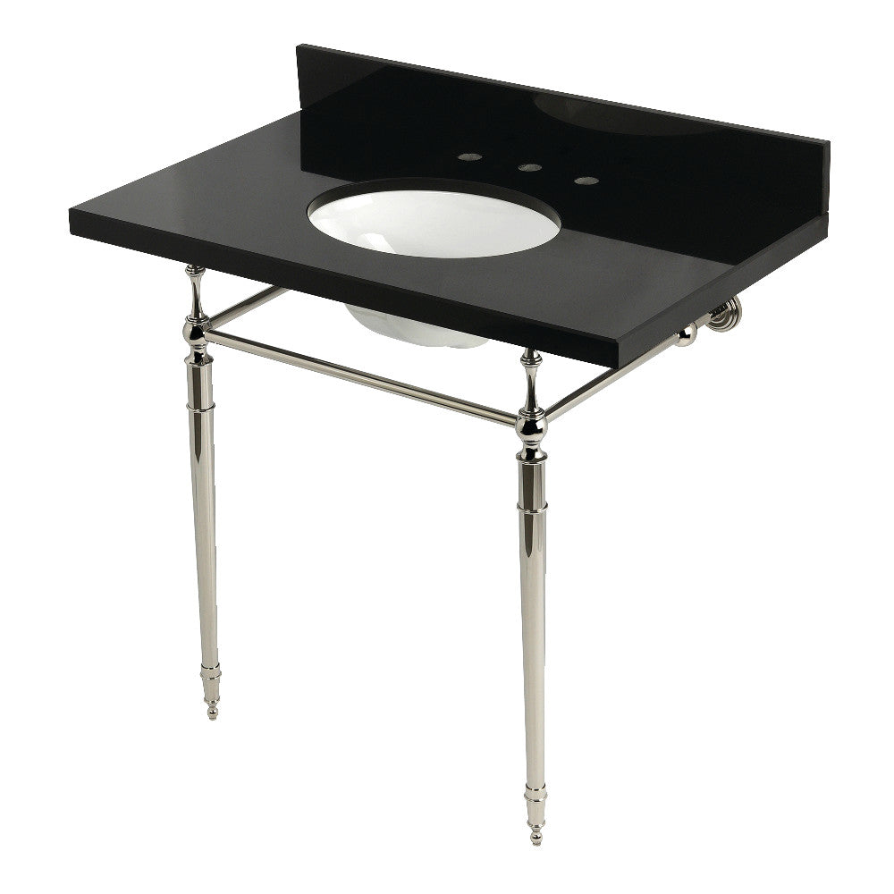 Edwardian 36 Inch Console Sink in Polished Nickel