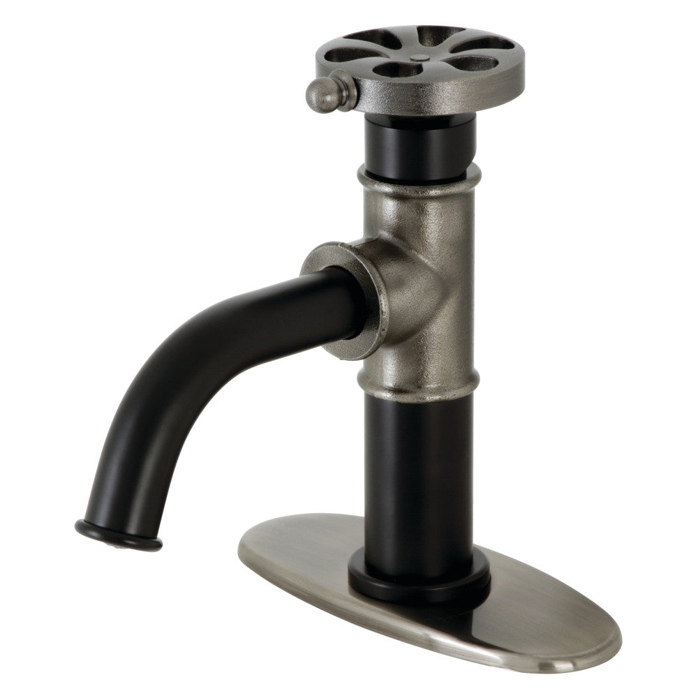 Belknap Single-Hole Bathroom Faucet in Matte Black/Black Stainless