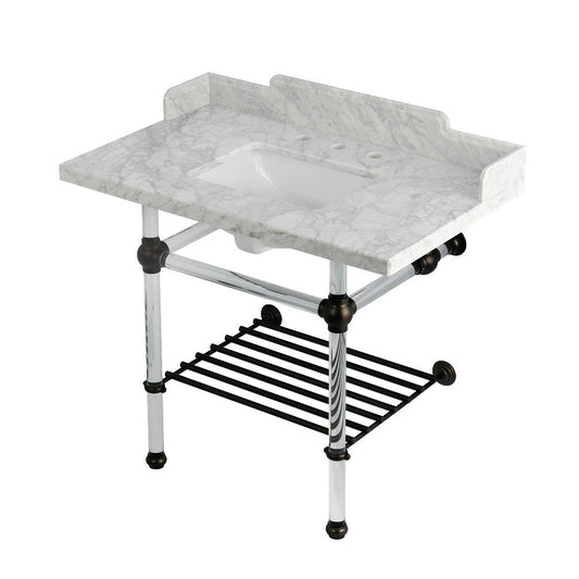 Pemberton 36 Inch Console Sink in Carrara Marble