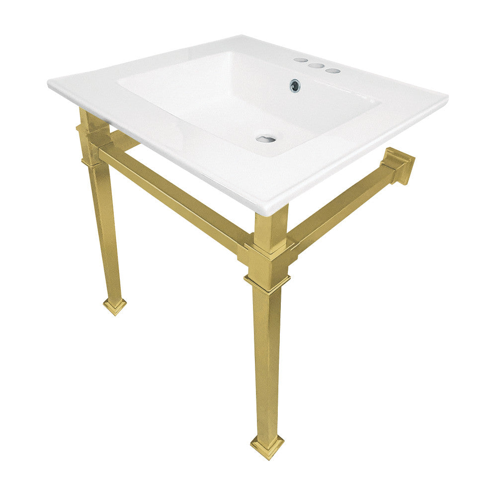 Monarch 25.19 Inch Console Sink in White