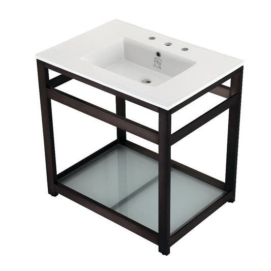 Quadras 31.13 Inch Console Sink in White