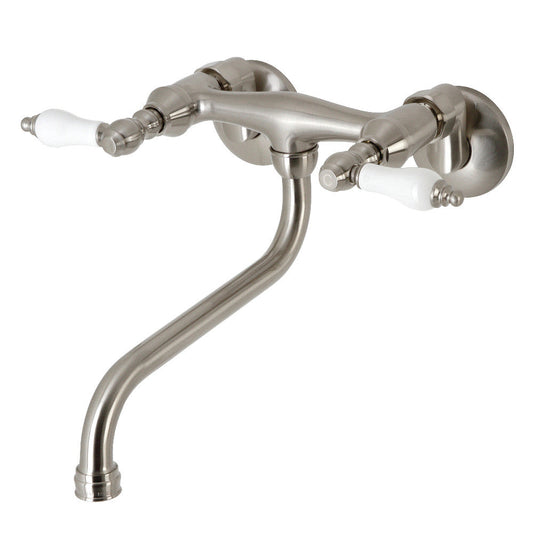 Kingston Wall-Mount Bathroom Faucet in Brushed Nickel